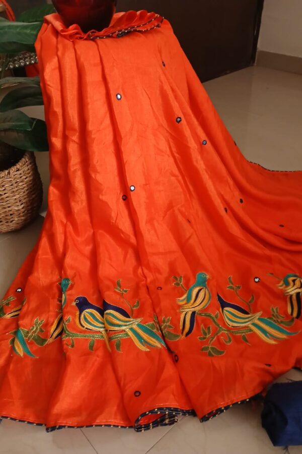 Crepe Silk Embroided Saree