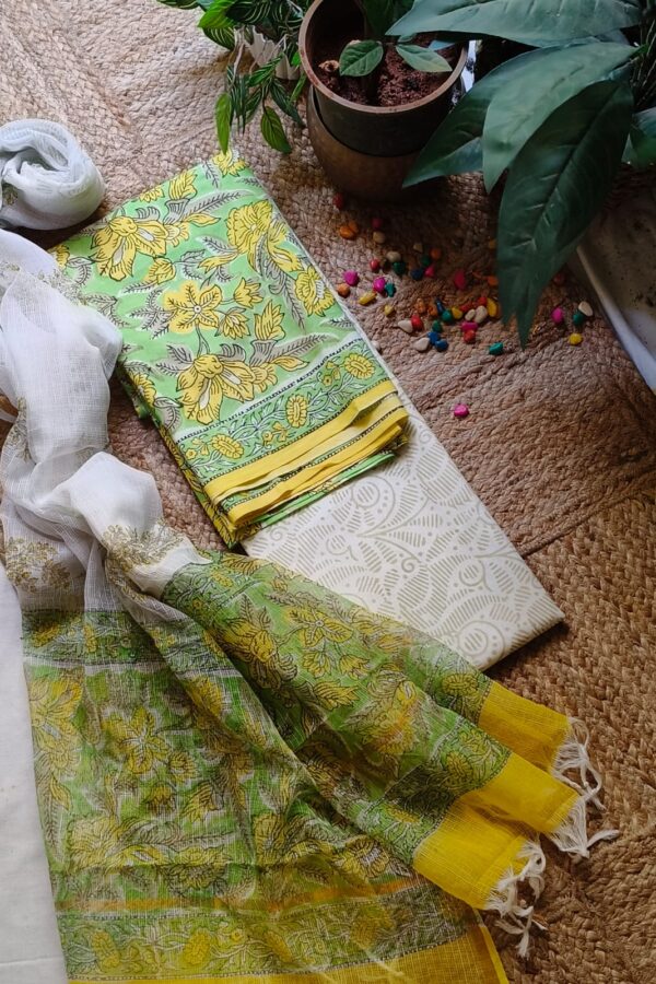 Pistachio Sangeneri Cotton Suit Set